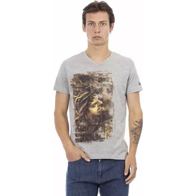 Trussardi Action Grijze V-hals T-shirt - T-shirt Trussardi Action Grijze V-hals T-shirt - T-shirt