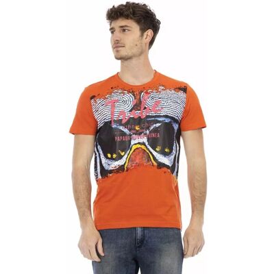 Trussardi Action 3XL Oranje Katoenen T-shirt - T-shirt Trussardi Action 3XL Oranje Katoenen T-shirt - T-shirt