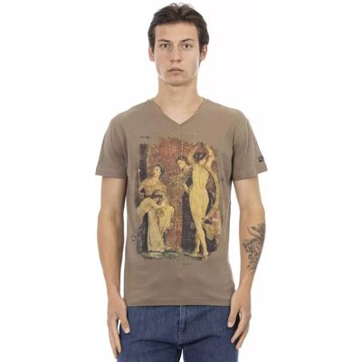 Trussardi Action Bruine Katoenen T-Shirt - Herenkleding T-Shirts M Trussardi Action Bruine Katoenen T-Shirt - Herenkleding T-Shirts M