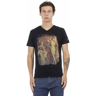 Trussardi Action Zwart Katoenen V-Hals T-Shirt Trussardi Action Zwart Katoenen V-Hals T-Shirt