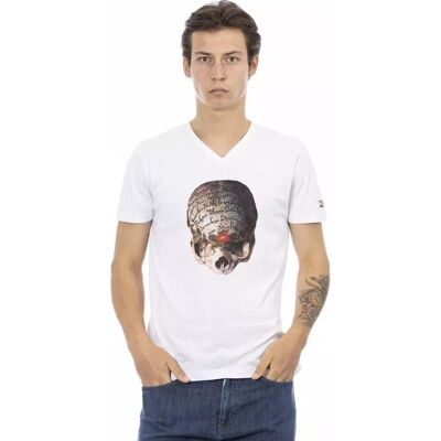 Trussardi Action Weiß Baumwoll V-Ausschnitt T-Shirt - Herrenbekleidung Trussardi Action Weiß Baumwoll V-Ausschnitt T-Shirt - Herrenbekleidung