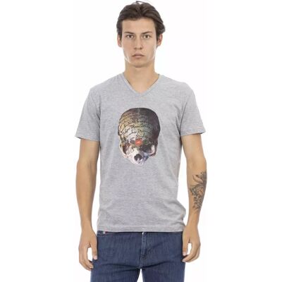 Trussardi Action Grau V-Ausschnitt Kurzarm T-Shirt - T-Shirt Trussardi Action Grau V-Ausschnitt Kurzarm T-Shirt - T-Shirt