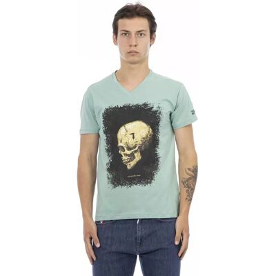 Trussardi Action Grün Baumwoll V-Ausschnitt T-Shirt - Herren Kleidung Trussardi Action Grün Baumwoll V-Ausschnitt T-Shirt - Herren Kleidung