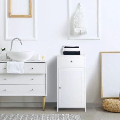 Armoire de bain Kleankin - Gain de place, 2 étagères, Blanc - Publicité Armoire de bain Kleankin - Gain de place, 2 étagères, Blanc - Publicité
