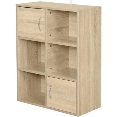 Libreria in legno HOMCOM con 3 ripiani Legno Naturale - Libreria Libreria in legno HOMCOM con 3 ripiani Legno Naturale - Libreria