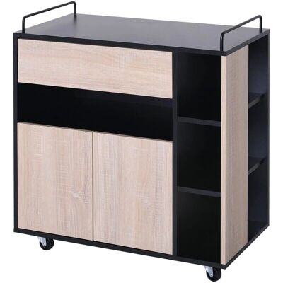 Carrello da Cucina HOMCOM in Rovere Nero con Cassetti e Ruote - Carrello da Cucina Carrello da Cucina HOMCOM in Rovere Nero con Cassetti e Ruote - Carrello da Cucina