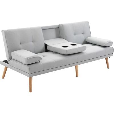 Divano letto Homcom 3 posti stile Scandinavo con braccioli rimovibili e tavolino pieghevole - Divano letto Divano letto Homcom 3 posti stile Scandinavo con braccioli rimovibili e tavolino pieghevole - Divano letto