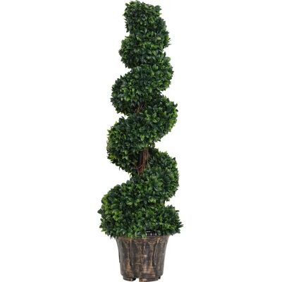 Outsunny Buxo a Spirale Artificiale - Decorazione Interni/Esterni - 120cm Outsunny Buxo a Spirale Artificiale - Decorazione Interni/Esterni - 120cm