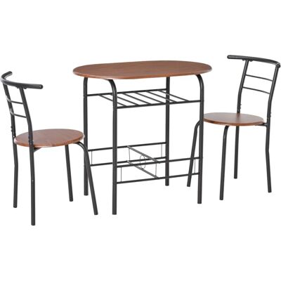 Set Mobili da Bar HOMCOM 3 Pezzi - Metallo & MDF, Nero Set Mobili da Bar HOMCOM 3 Pezzi - Metallo & MDF, Nero