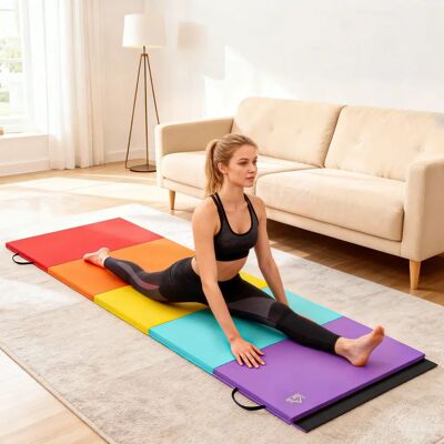 Homcom Tappetino Yoga Fitness Pieghevole Arcobaleno Homcom Tappetino Yoga Fitness Pieghevole Arcobaleno