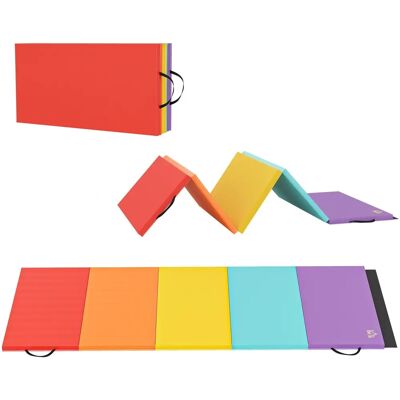 Homcom Tappetino Yoga Fitness Pieghevole Arcobaleno Homcom Tappetino Yoga Fitness Pieghevole Arcobaleno