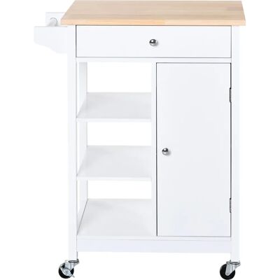 Homcom Carrello Cucina Bianco con Cassetto e Mensole - Carrello Cucina Homcom Carrello Cucina Bianco con Cassetto e Mensole - Carrello Cucina