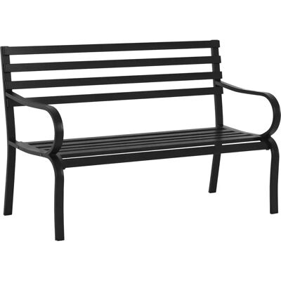 Panca da giardino Outsunny in metallo nero impermeabile - Arredo da giardino Panca da giardino Outsunny in metallo nero impermeabile - Arredo da giardino