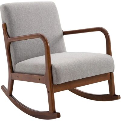 Homcom Sedia a Dondolo in Legno di Eucalipto Stile Vintage - Grigio - Soggiorno Homcom Sedia a Dondolo in Legno di Eucalipto Stile Vintage - Grigio - Soggiorno