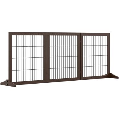 Cancello per animali in legno regolabile e pieghevole - PawHut Cancello per animali in legno regolabile e pieghevole - PawHut