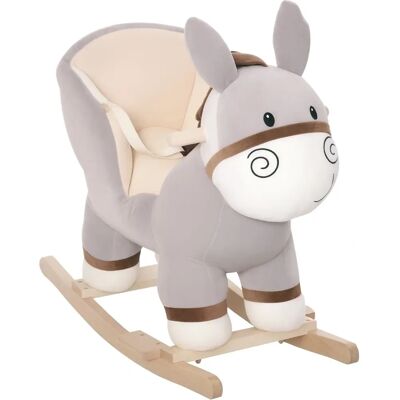Cavallo a Dondolo per Bambini Homcom con Suoni Realistici - Giocattolo - Grigio Cavallo a Dondolo per Bambini Homcom con Suoni Realistici - Giocattolo - Grigio