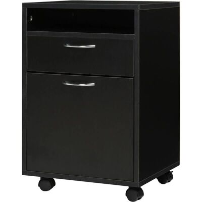 HOMCOM - Cassettiera Portadocumenti - Legno Nero - cabinet HOMCOM - Cassettiera Portadocumenti - Legno Nero - cabinet