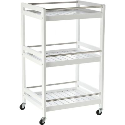 HOMCOM Chariot de Cuisine Blanc avec 3 Étagères - Chariot de Cuisine - Publicité HOMCOM Chariot de Cuisine Blanc avec 3 Étagères - Chariot de Cuisine - Publicité