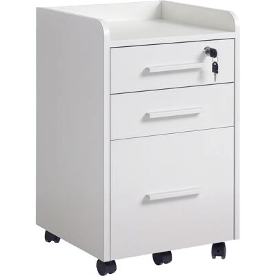 HOMCOM Scaffale Ufficio con 3 Cassetti - Bianco Organizzatore HOMCOM Scaffale Ufficio con 3 Cassetti - Bianco Organizzatore