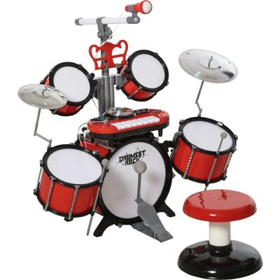 Homcom - Drum Set - Rouge - ABS - Toy Drum Set - Publicité Homcom - Drum Set - Rouge - ABS - Toy Drum Set - Publicité