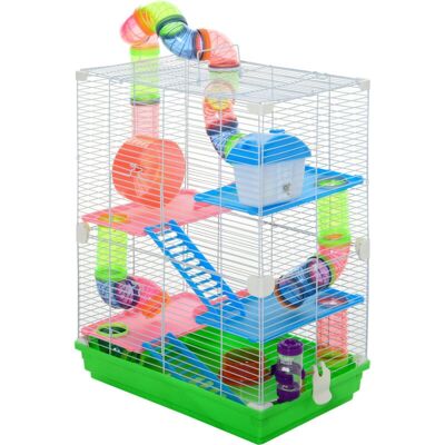 Gabbia per Piccoli Roditori PawHut con 5 Piani e Accessori Gabbia per Piccoli Roditori PawHut con 5 Piani e Accessori
