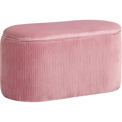 HOMCOM - Pouf Contenitore Velluto Rosa - Pouf contenitore HOMCOM - Pouf Contenitore Velluto Rosa - Pouf contenitore