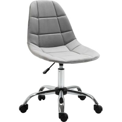 Silla de Oficina Ergonómica Vinsetto Gris - Ajustable, Giratoria, Tela de Terciopelo Silla de Oficina Ergonómica Vinsetto Gris - Ajustable, Giratoria, Tela de Terciopelo
