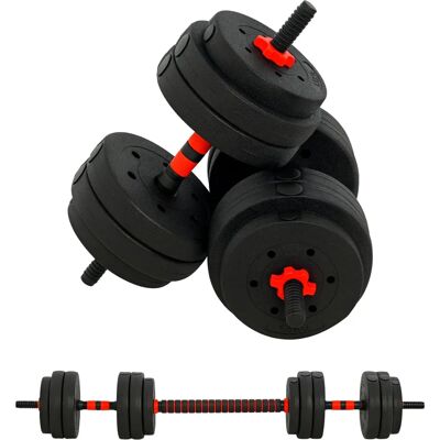 Set di manubri e bilanciere regolabili HOMCOM - 25kg per casa Set di manubri e bilanciere regolabili HOMCOM - 25kg per casa