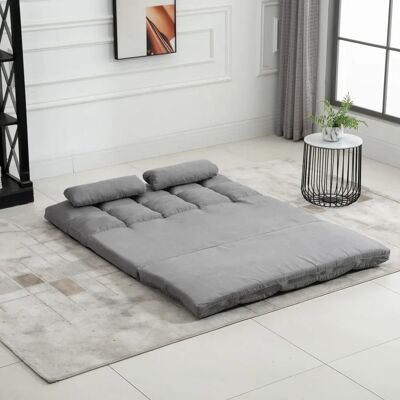 HOMCOM Canapé-lit gris clair pliable - Canapé-lit - Publicité HOMCOM Canapé-lit gris clair pliable - Canapé-lit - Publicité