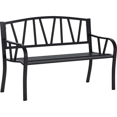 Outsunny Gartenbank - Schwarz - 128x56x86cm - Garteneinrichtung Outsunny Gartenbank - Schwarz - 128x56x86cm - Garteneinrichtung