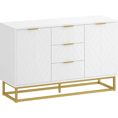 Homcom Credenza Bianca - Mobile contenitore moderno con cassetti Homcom Credenza Bianca - Mobile contenitore moderno con cassetti