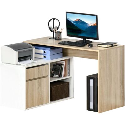 Scrivania ad Angolo HOMCOM - Tavolo Ufficio in Legno Moderno Scrivania ad Angolo HOMCOM - Tavolo Ufficio in Legno Moderno