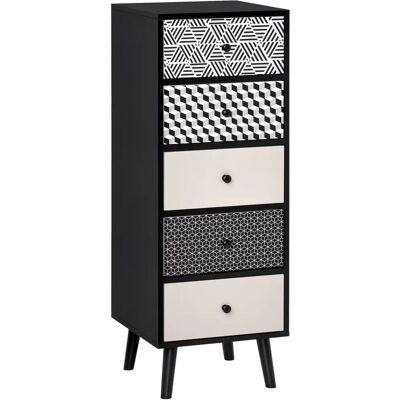 HOMCOM Commode Moderne - Motif Géométrique - 5 Tiroirs - Publicité HOMCOM Commode Moderne - Motif Géométrique - 5 Tiroirs - Publicité