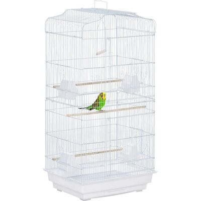 Gabbia per Uccelli PawHut - 46.5x35.5x92cm - Bianco Gabbia per Uccelli PawHut - 46.5x35.5x92cm - Bianco