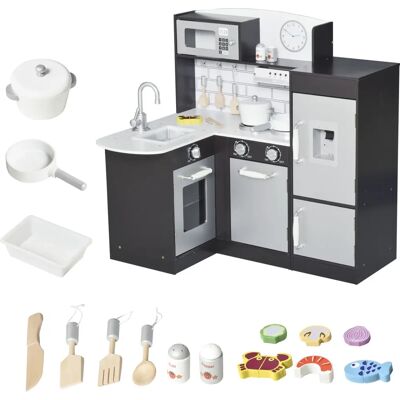Cucina Giocattolo HOMCOM con Accessori - Set in Legno Realistico per Bambini Cucina Giocattolo HOMCOM con Accessori - Set in Legno Realistico per Bambini