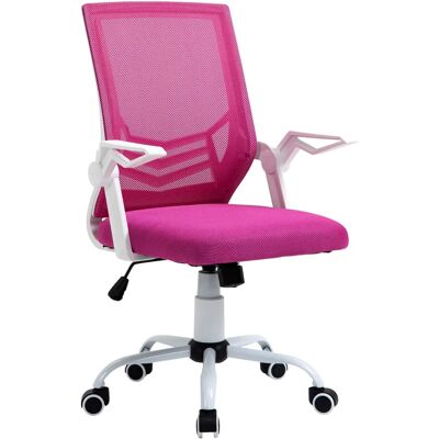 Vinsetto Chaise de Bureau Ergonomique Rose avec Hauteur Réglable et Support Lombaire - Publicité Vinsetto Chaise de Bureau Ergonomique Rose avec Hauteur Réglable et Support Lombaire - Publicité