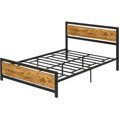 Struttura Letto Homcom 147x208cm, Stile Industriale, Nero & Marrone - Tipo di Letto Struttura Letto Homcom 147x208cm, Stile Industriale, Nero & Marrone - Tipo di Letto