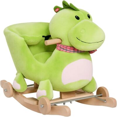 Cavallo a Dondolo in Legno e Peluche Homcom per Bambini - 18-36 Mesi Cavallo a Dondolo in Legno e Peluche Homcom per Bambini - 18-36 Mesi