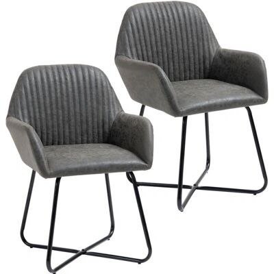 HOMCOM Set 2 Sedie Moderne Grigie - Sedia da Pranzo HOMCOM Set 2 Sedie Moderne Grigie - Sedia da Pranzo