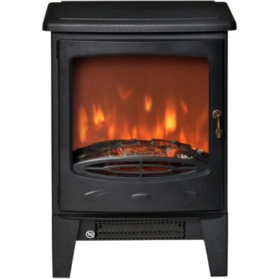 HOMCOM Camino Elettrico con Effetto Fiamma - 900W-1800W - 15-20m² - Nero HOMCOM Camino Elettrico con Effetto Fiamma - 900W-1800W - 15-20m² - Nero