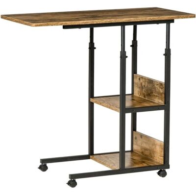 Homcom Table Basse Industrielle en Forme de C - Marron Rustique - Publicité Homcom Table Basse Industrielle en Forme de C - Marron Rustique - Publicité