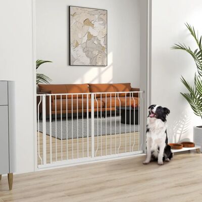 Cancelletto di sicurezza PawHut estensibile 75-145cm Bianco - Barriera per animali Cancelletto di sicurezza PawHut estensibile 75-145cm Bianco - Barriera per animali