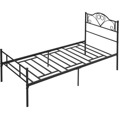 Cadre de lit simple en acier HOMCOM - Supporte 150kg - Rangement sous le lit - Publicité Cadre de lit simple en acier HOMCOM - Supporte 150kg - Rangement sous le lit - Publicité