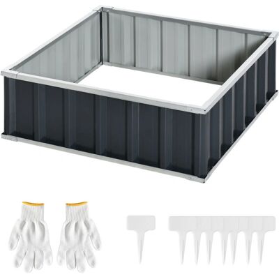 Letto da giardino rialzato in acciaio Outsunny - 90x90x30cm Letto da giardino rialzato in acciaio Outsunny - 90x90x30cm