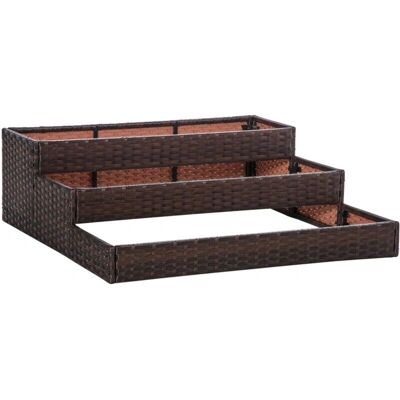 Outsunny Letto da giardino rialzato - Vaso in rattan con 3 livelli, 120x120cm Outsunny Letto da giardino rialzato - Vaso in rattan con 3 livelli, 120x120cm