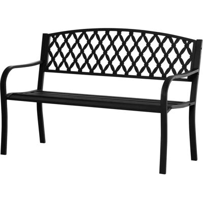 Outsunny Gartenbank mit dekorativem Rücken - 128x58,5x89cm Outsunny Gartenbank mit dekorativem Rücken - 128x58,5x89cm