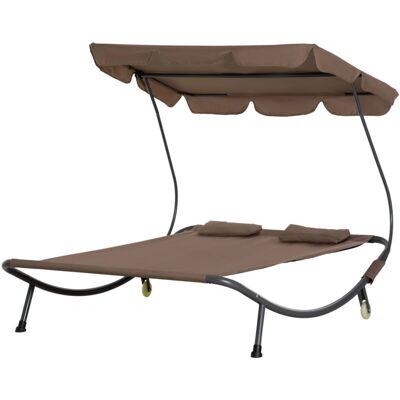 Outsunny Doppel-Gartenliege - Verstellbarer Sonnenschirm - 200x170x134cm Outsunny Doppel-Gartenliege - Verstellbarer Sonnenschirm - 200x170x134cm