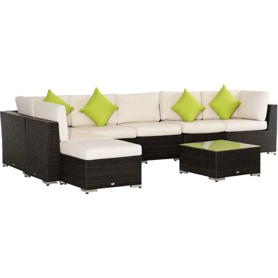 Set di Mobili da Giardino Outsunny - Rattan e Alluminio, Modulare Set di Mobili da Giardino Outsunny - Rattan e Alluminio, Modulare