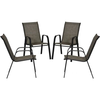 Outsunny Gartenstuhl-Set 4er - Stapelbare Metallstolar mit Netzstoff Outsunny Gartenstuhl-Set 4er - Stapelbare Metallstolar mit Netzstoff