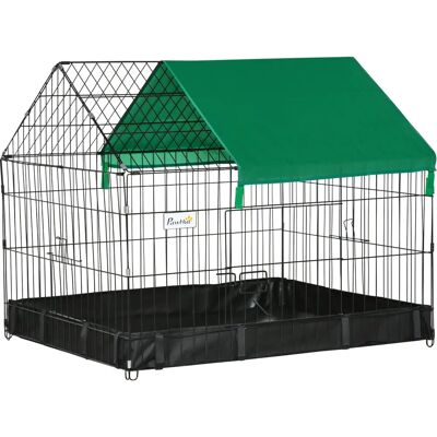 PawHut Gabbia in metallo per conigli, piccoli animali - 90x75x75cm PawHut Gabbia in metallo per conigli, piccoli animali - 90x75x75cm